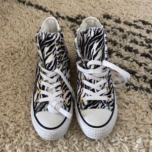 Authentic Converse Zebra Print with gold detail